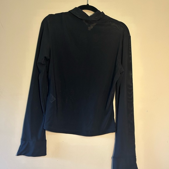 NWT Dynamite Sheer Button Down Black M - Picture 2 of 3